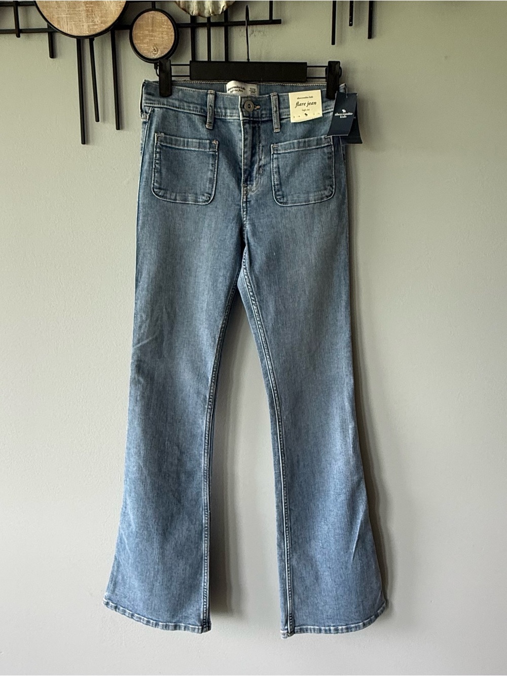 abercrombie kids light blue flare jeans size 11/12 long